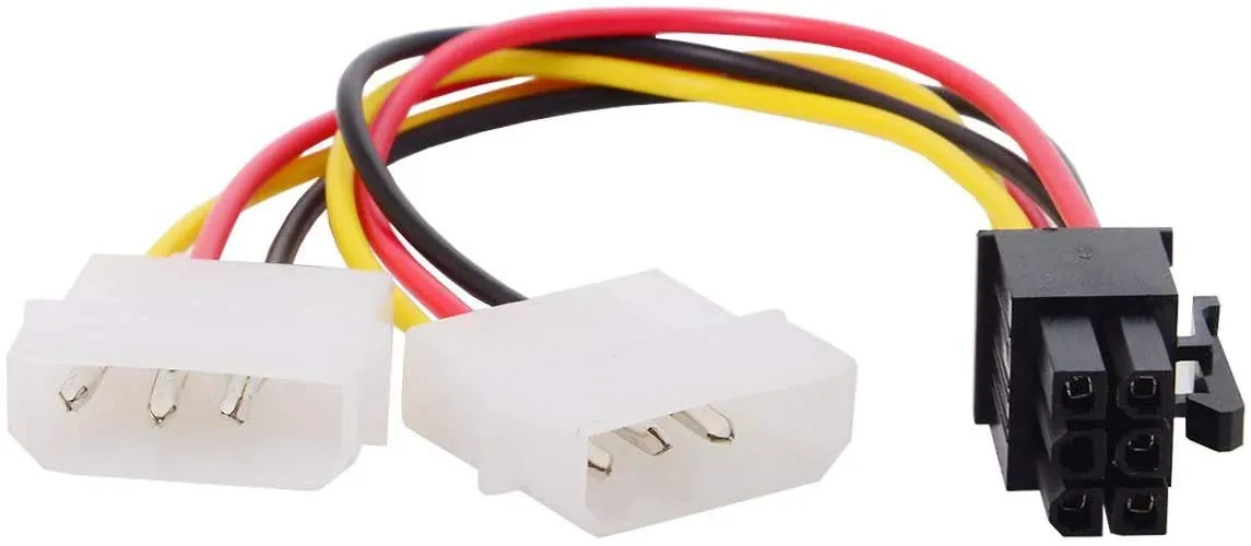 2 Pin to 6 Pin Pci Express Power Adapter Cable